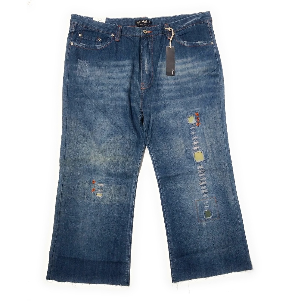 Clash New Womens Plus Size Embroidered Jeans 3XL